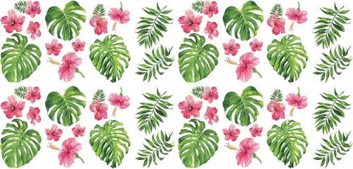 Vista 7 de RoomMates Calcomanías de pared para despegar y pegar con flores de hibisco tropical