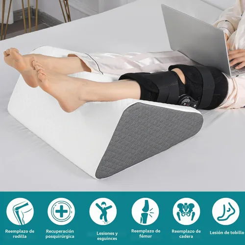 Vista 5 de BALAPET Almohadas de elevación de piernas para después de la cirugía, soporte de espuma de piernas de 8.7 pulgadas y almohada de rodilla