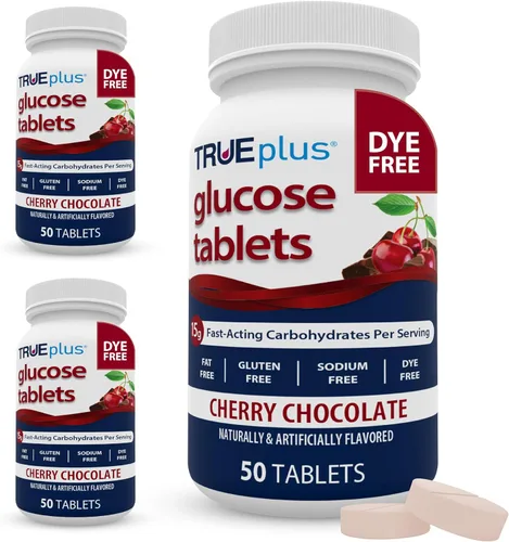 Vista 23 de TRUEplus® Tabletas de glucosa, sabor surtido (uva, frambuesa, naranja), botella de 50 unidades (1) Chewable Tablets, 15g Fast-Acting