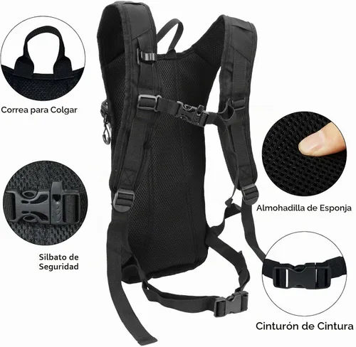 Vista 3 de Zavothy Rave Hydration Backpack with 3L Bladder, Colorful Festival Hydration Pack with Side Pockets, Lightweight Water Backpack for EDM, Music