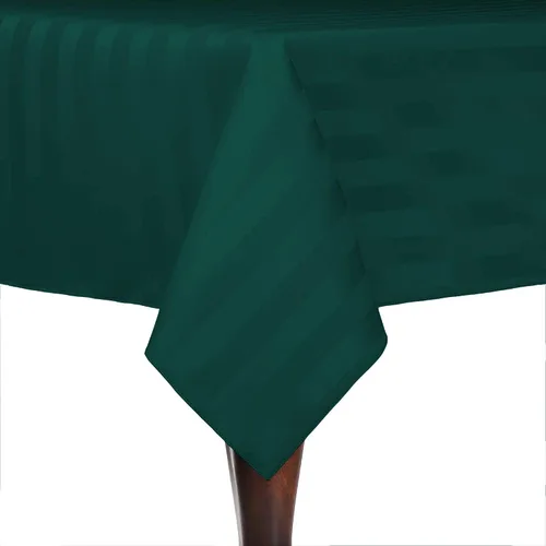 Vista 8 de Ultimate Textile Mantel cuadrado de rayas satinadas de 84 x 84 pulgadas, color verde militar