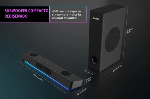 Vista 2 de Creative Sound Blaster Katana V2X RGB Barra de sonido para juegos Potencia máxima de 180 W con subwoofer compacto