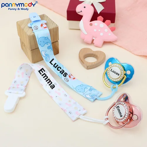 Vista 7 de 4 unidades, chupete personalizado con nombre, clip para chupete personalizado, regalo de bebé para niños y niñas recién nacidos, accesorio de bebé