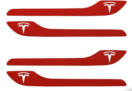 Vista 19 de IPG Kit de 4 calcomanías para manija de puerta de Tesla Model 3/Model Y (juego de 4) con logotipo de Tesla (fibra de carbono negra)