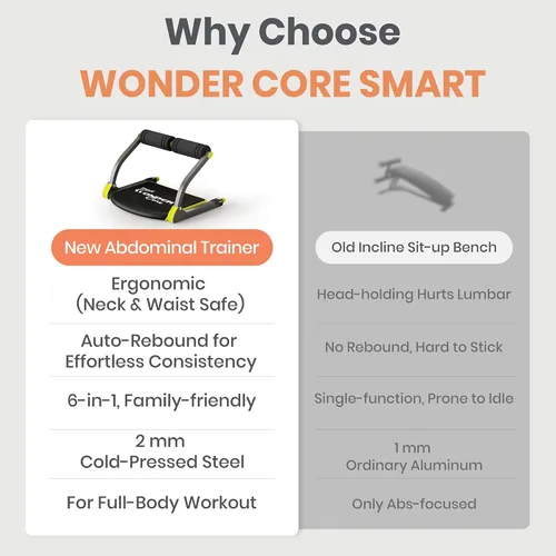 Vista 6 de Wonder Core Smart, Ab Machine, Ab Workout Equipment, Sit Up Machine & Exercise Equipment, Ab Crunch Machine for Stomach Workout, Ab Core Trainer