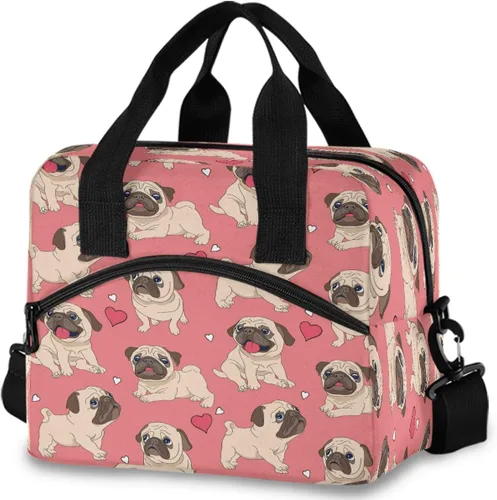 Vista 11 de Bolsa de Almuerzo Aislada de Leopardo Negro Estampado de Piel Animal Enfriadora Reutilizable Tote Box con Correa para el Hombro para Trabajo Picnic