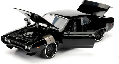 Vista 3 de Jada Toys Fast & Furious 1:24 Dom's Plymouth GTX - Coche fundido a presión, juguetes para niños y adultos, negro, estándar