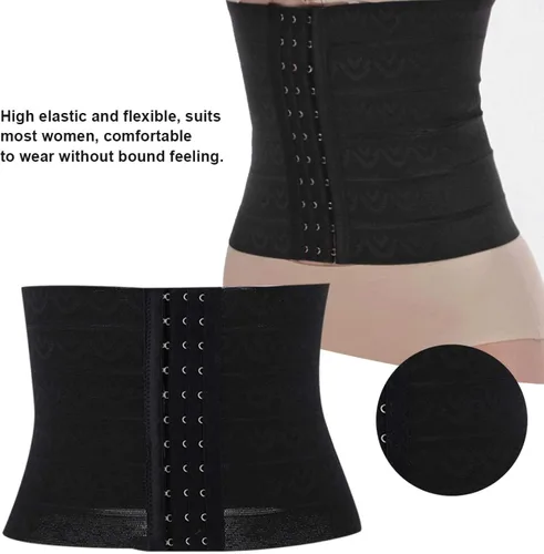 Vista 5 de Joyzan Entrenador de cintura para mujer, corsés debajo del busto, faja de reloj de arena, moldeadora de cuerpo, torso más delgado