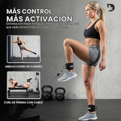 Vista 6 de DMoose Ankle Strap for Cable Machine - One Size Fit with Premium Padding, Workout Kickback Ankle Cuffs, Ankle Bands for Working Out, Booty Workouts