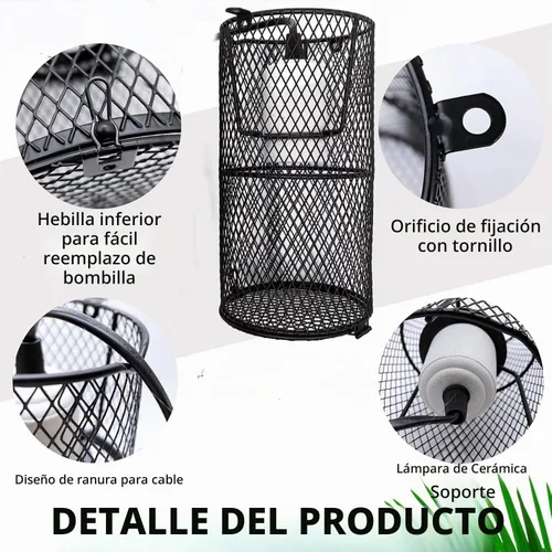 Vista 3 de Kathson - Protector de lámpara de calor para reptiles, antiescaldado