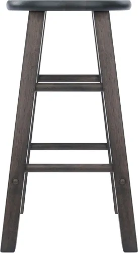 Vista 5 de Ergode Juego de taburetes de madera para mostrador, color gris ostra, juego de 2 piezas, madera maciza, capacidad de peso de 220 libras, estable