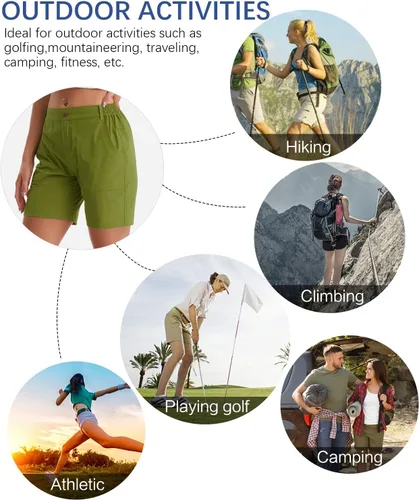 Vista 8 de MEETWEE Women's Hiking Cargo Shorts Quick Dry Travel Athletic Golf Short with Pockets Water Resistant