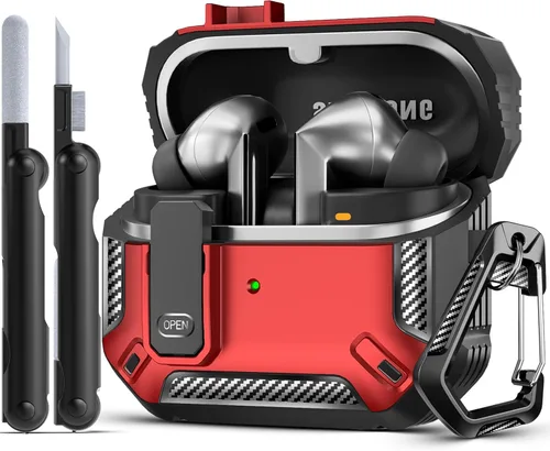 Vista 31 de Lock Fit Diseñado para Samsung Galaxy Buds3 FE (2025) / Buds3 Pro (2024) / Funda Buds 3 (2024), con kit de limpieza Cuerpo completo Resistente a