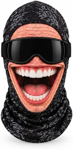 Vista 8 de Pasamontañas, máscara facial de esquí divertida 3D