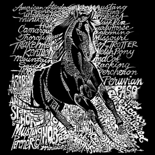 Vista 2 de LA POP ART Palabra Art Delantal - Razas de Caballos populares