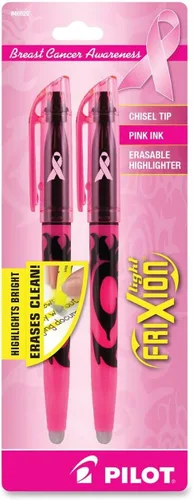 Vista 3 de Pilot FriXion Light 46522 paquete de 2 rotuladores fluorescentes borrables color rosa con punta chisel, Amarillo