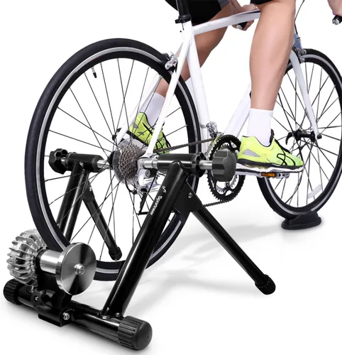 Vista 7 de Sportneer Bike Trainer - Fluid Stationary Bike Stand for 26-29" & 700C Wheels - Auto Resistance Control Bike Trainer Stand for Indoor Riding with