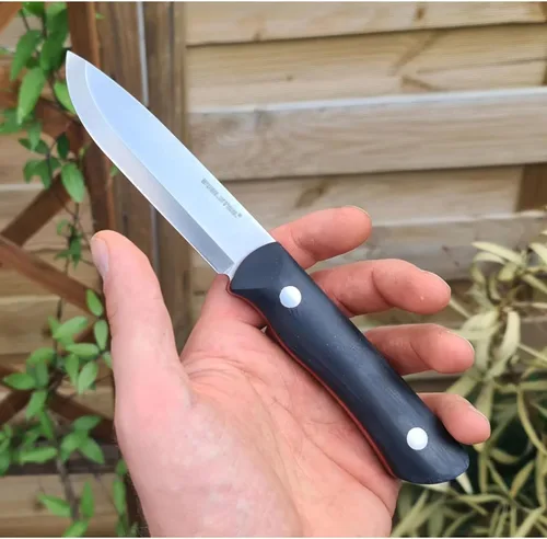 Vista 2 de REALSTEEL Bushcraft III Cuchillo de caza, hoja D2 y mango G10, perfecto para caza, senderismo y tareas de corte diario, cuchillo EDC para hombres
