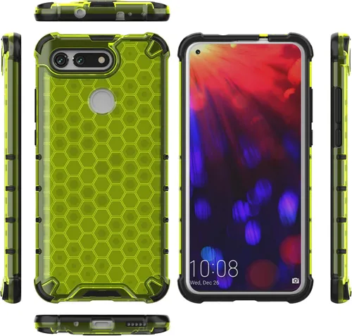 Vista 82 de Pzwoxukhov Funda compatible con Huawei Nova 3i, compatible con Huawei P Smart+ 2018 Honeycomb Anti-Drop Shock-Absorbing Case Negro