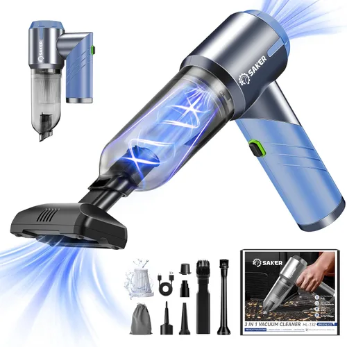 Vista 9 de Saker Aspiradora de Mano para Coche Portátil Inalámbrica 17000PA Mini Aspiradoras Recargables Aspiradora Plegable con Motor Sin Escobillas