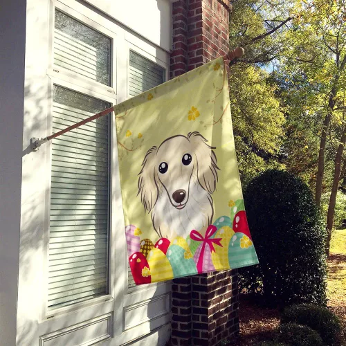 Vista 230 de Caroline's Treasures BB1923GF Bandera decorativa para jardín con diseño de Border Collie, para caza de huevos de Pascua, para jardín, jardín, patio