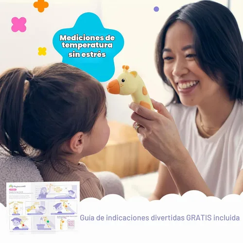 Vista 7 de Playhouse MD Termómetro de frente y oído sin contacto para bebés y niños de jirafa