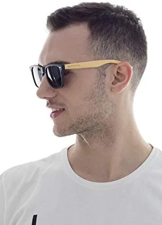 Vista 9 de MAFIAWOOD EXCLUSIVE WEAR Gafas de sol de acetato de madera Maranzano, beige y negro