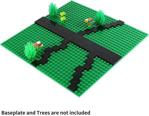 Vista 4 de Black 2×2 Tiles ×500 Ladrillos planos MOC Piezas y piezas Bulk Building Blocks for Smooth Surface Wall Floor, Toy Accessories Compatible with