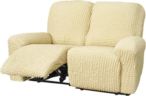 Vista 13 de vctops 4 fundas para sillas reclinables con textura de sirsaca a cuadros, suaves y elásticas, protector de muebles antideslizante con parte inferior