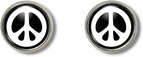 Vista 2 de Handmade Peace Sign Stud Earrings