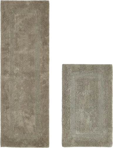 Vista 83 de Better Trends - Juego de 2 alfombras de baño 100% algodón, extra suaves, con borlas, de 17" x 24", alfombra de baño superabsorbente y reversible