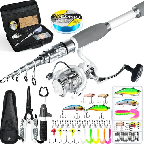 Vista 9 de Ghosthorn Telescopic Fishing Rod and Reel Combo Spinning Fishing Pole Kit