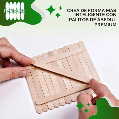 Vista 6 de Perfect Stix Palitos de madera para manualidades, 4.5 pulgadas, madera de abedul americano, 1000