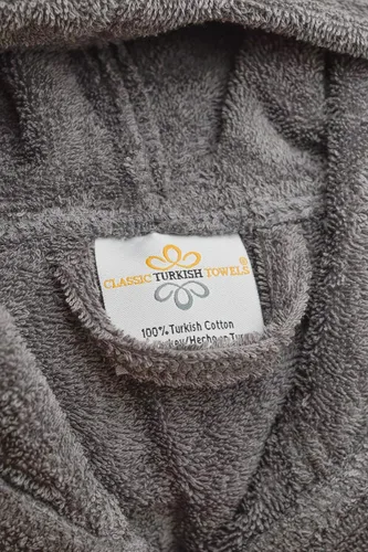 Vista 3 de Classic Turkish Towels Bata de baño unisex con capucha de algodón de alta calidad bata larga de felpa de felpa de lujo