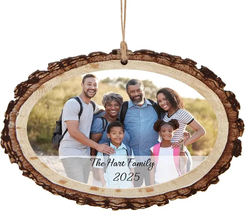 Vista 10 de Adorno de Navidad personalizado de Let's Make Memories - Sube tu foto - Adorno navideño conmemorativo 2025 para familia, pareja, amigo - Foto