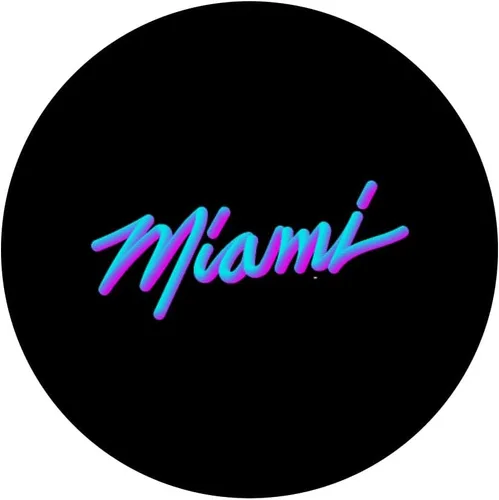 Vista 3 de Miami - Vaperwave Synthwave 80s Style Retro Design PopSockets Grip and Stand para teléfonos y tabletas, Negro
