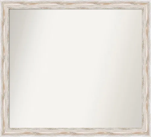 Vista 378 de Amanti Art Espejo personalizado, espejo de baño estrecho Alexandria White Wash, espejo de pared o espejo de tocador de baño sobre el fregadero