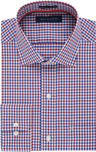 Vista 3 de Tommy Hilfiger - Camisa de vestir para hombre ajuste regular no necesita planchado a cuadros