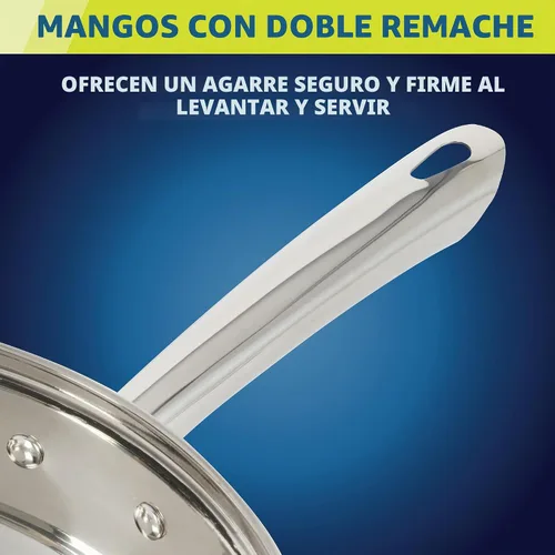 Vista 6 de Oster Sangerfield - Juego de utensilios de cocina de acero inoxidable de 12 piezas con herramientas de cocina, ollas y sartenes antiadherentes