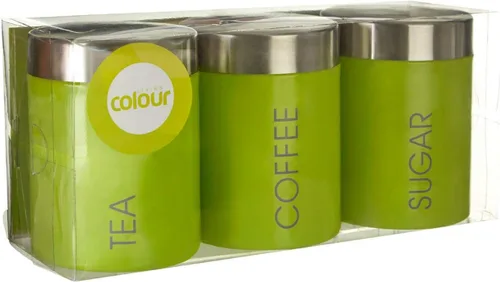 Vista 4 de Premier Housewares Liberty Tea - Juego de 3 botes de café y azúcar, color verde lima