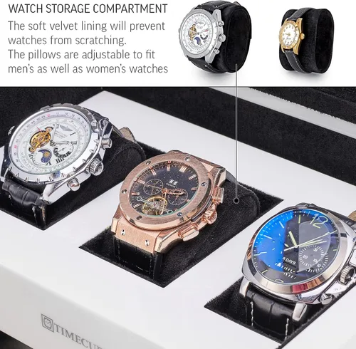 Vista 4 de TIMECUBE Bobinador de reloj para 4 relojes con 15 programas de bobinado y 3 ranuras de almacenamiento para relojes