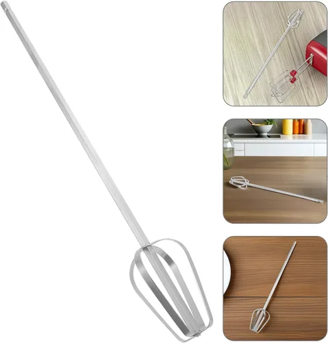 Vista 8 de 3pcs Stainless Steel Hand Mixer Beaters Replacement Attachments Extended Shaft for Electric Handheld Mixer and Drill for Baking and Cooking