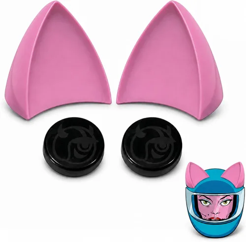 Vista 10 de MagNeatOhz - Orejas de gato para casco, accesorio magnético e intercambiable para casco de gatito, par Negro