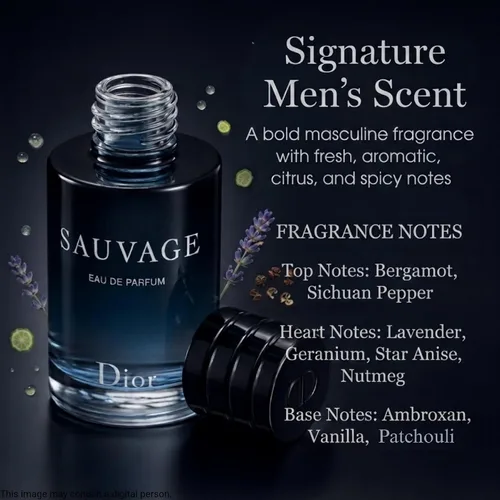 Vista 4 de Sauvage by Christian Dior - Eau de Parfum para hombre, 0.34 oz, tamaño de viaje