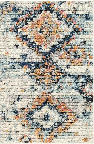 Vista 11 de Unique Loom Morocco Collection Medallion, alfombra abstracta (2 pies 2 pulgadas x 3 pies 0 rectangular, marfil/azul)