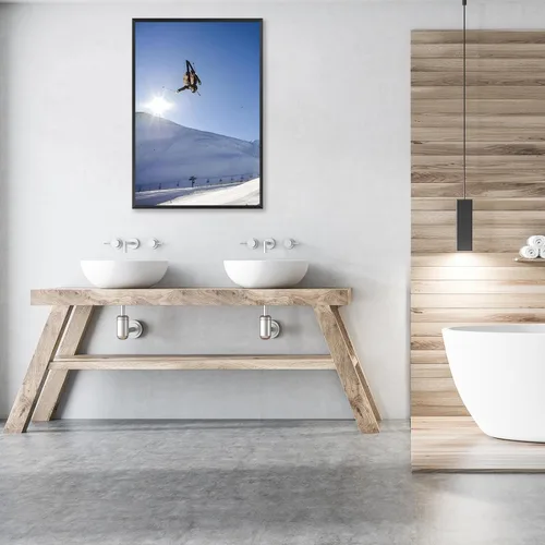 Vista 5 de Pósteres de Lona de Acción de Esquí Geniales y Modernos Arte de Pared de Deportes Extremos de Invierno Escena de Nieve Preppy Impresiones de Esquí
