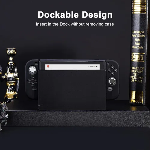 Vista 4 de JINGDU Funda protectora compatible con Switch NS 2017, accesorios de cubierta de TPU acoplable para consola de interruptores y Grip Joy-Con