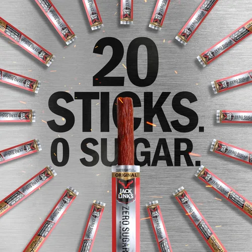 Vista 8 de Jack Link's Original Zero Sugar Beef Sticks – Palitos de carne de 0.92 oz – Snacks proteicos listos para comer – 0.18 oz de proteína por porción
