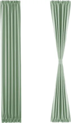 Vista 6 de DWCN Cortinas para Puertas Francesas – Cortinas opacas térmicas con bolsillo para barra para puertas con ventana de cristal, puertas de cocina