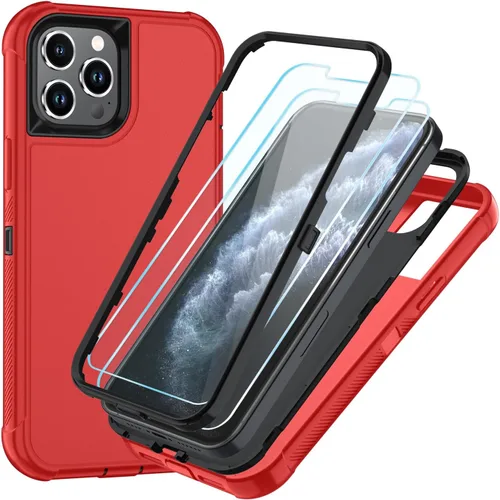 Vista 22 de SunStory Funda compatible con iPhone 11 con protector de pantalla HD, 3 capas de alta resistencia de cuerpo completo, funda protectora híbrida 3